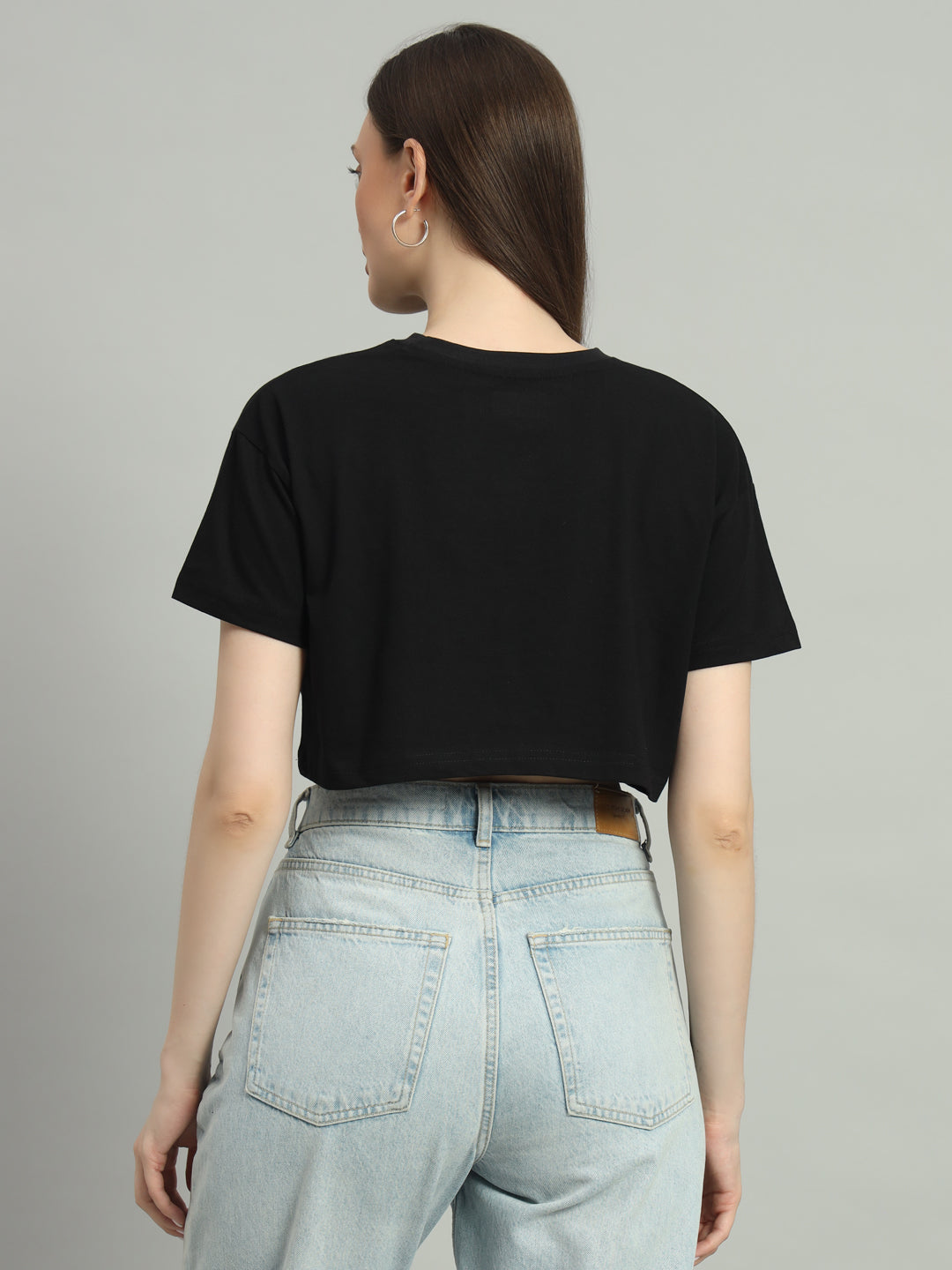 Black Signature Cropped Tee