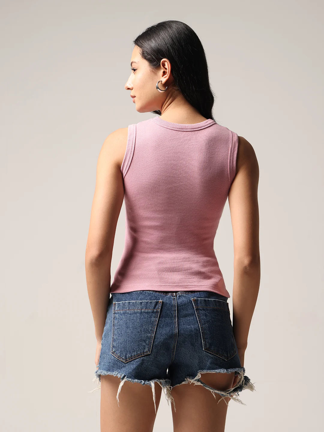 Candy Pink Printed Tank Top