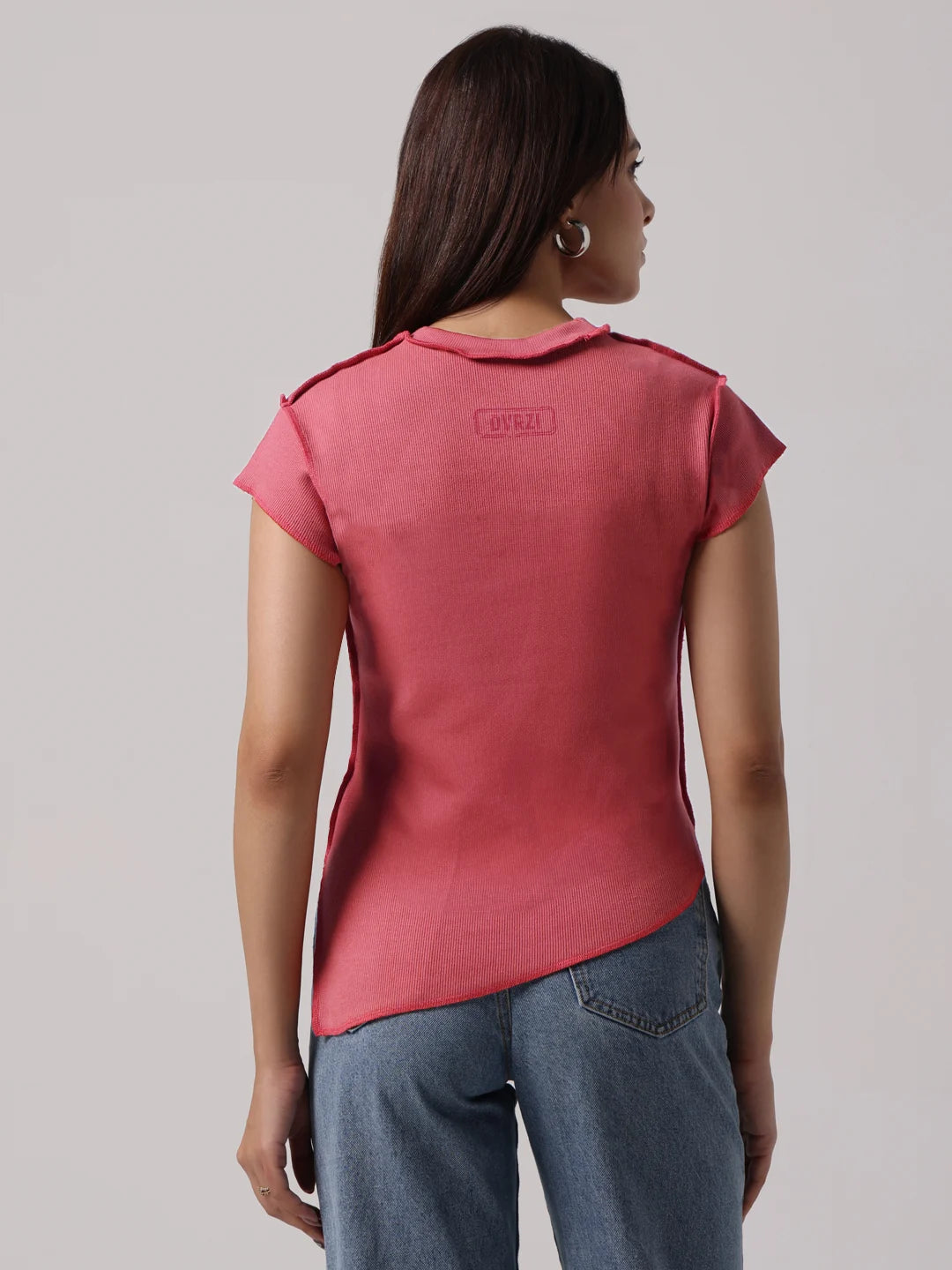 Blush Reversible Exposed Stitch Top