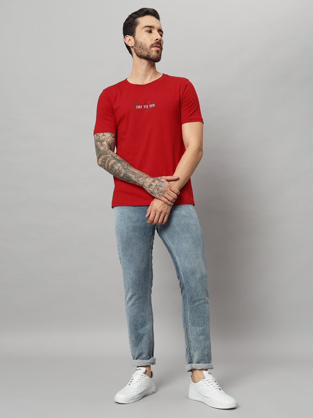 Red Take the Risk Tee