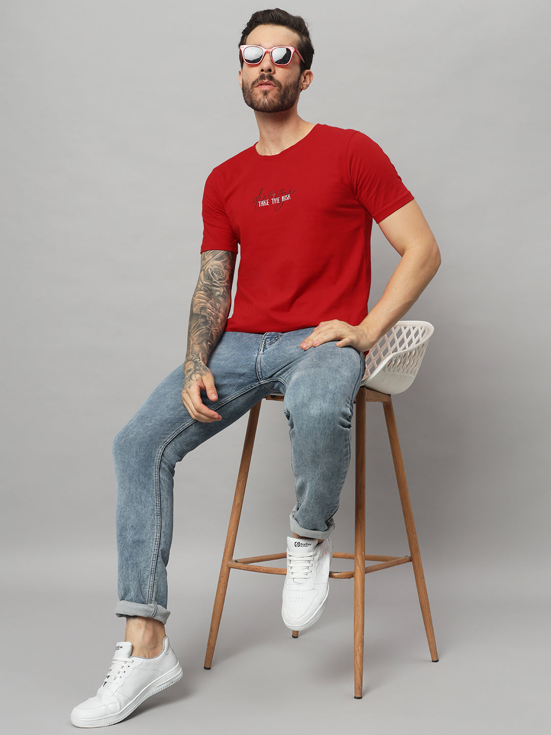 Red Take the Risk Tee