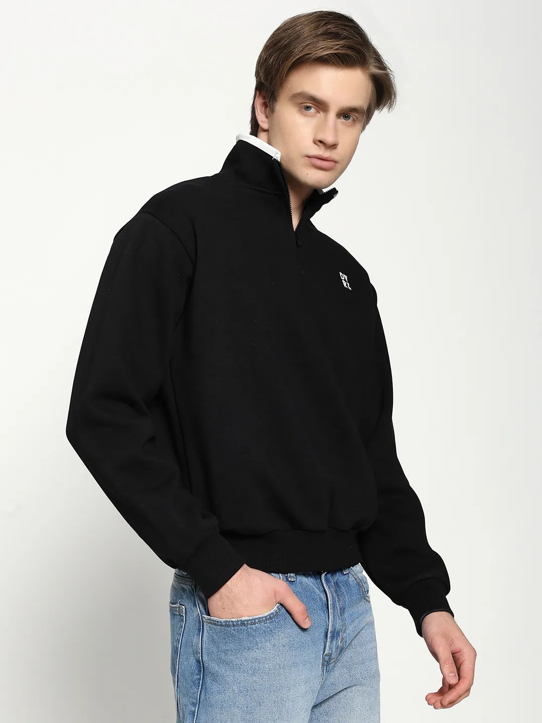 Black Quarter Zip Sweatshirt
