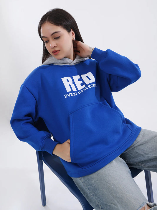 Blue-Red Hoodie Women's