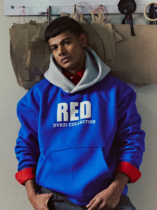 Blue-Red Hoodie Men's