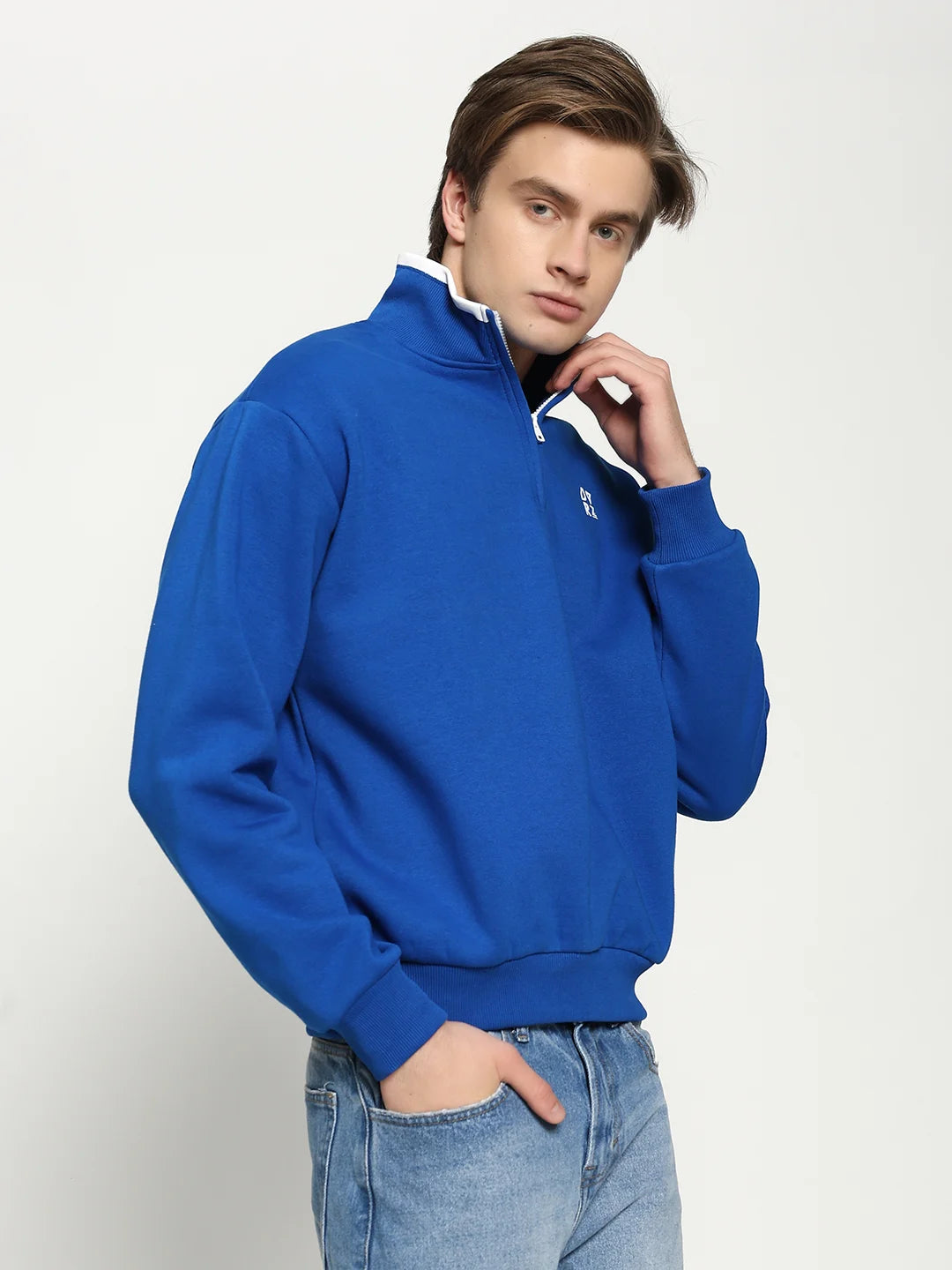 Blue Quarter Zip Sweatshirt
