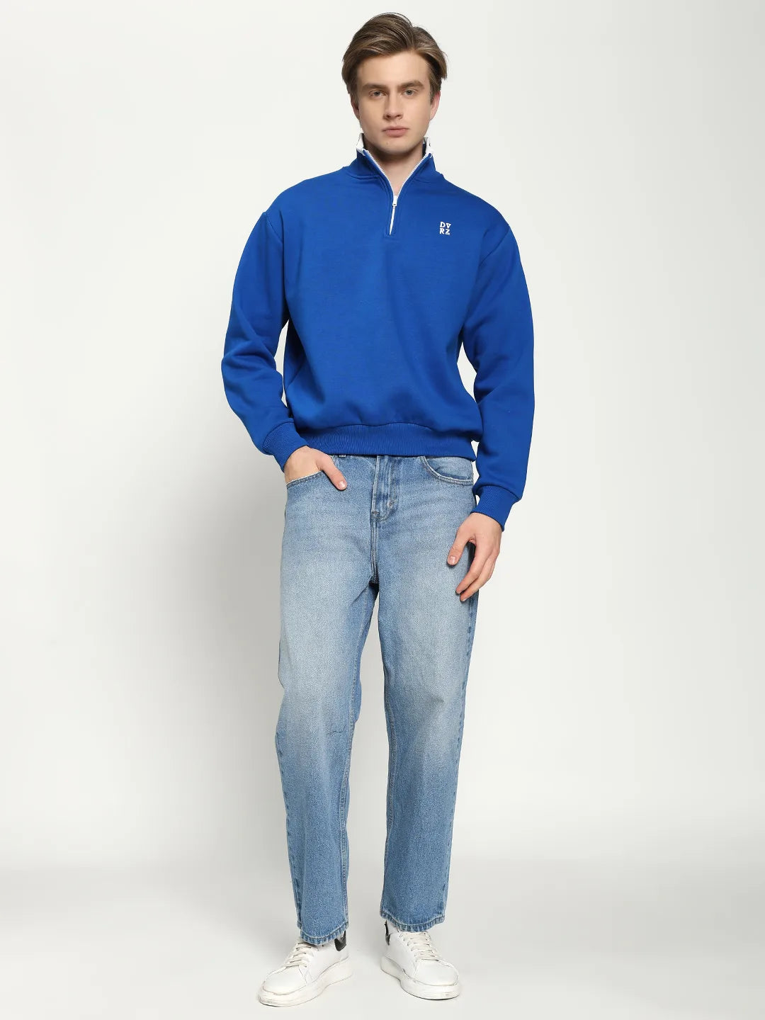 Blue Quarter Zip Sweatshirt