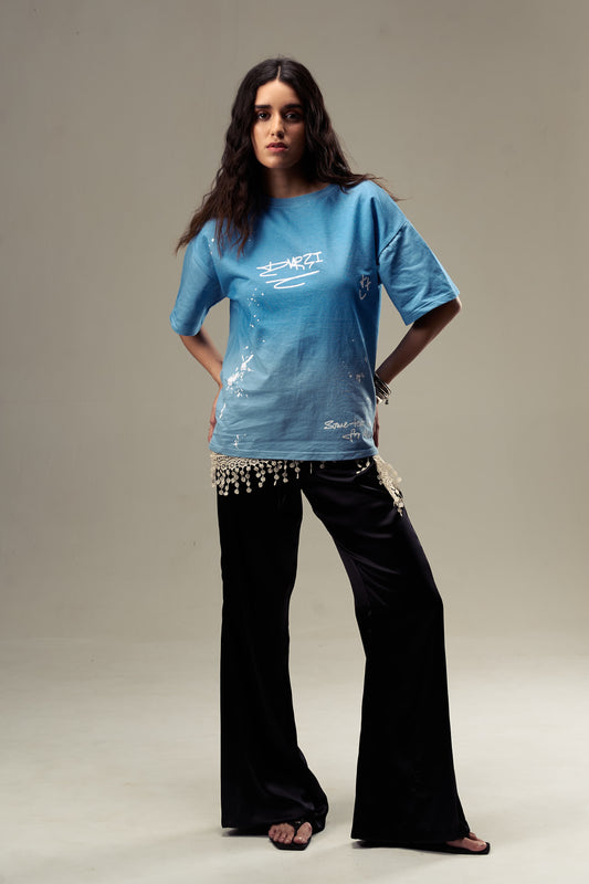 Blue Painters Tee Womens