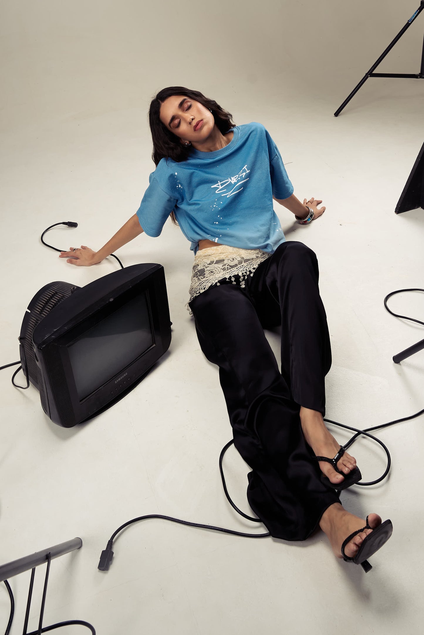 Blue Painters Tee Womens