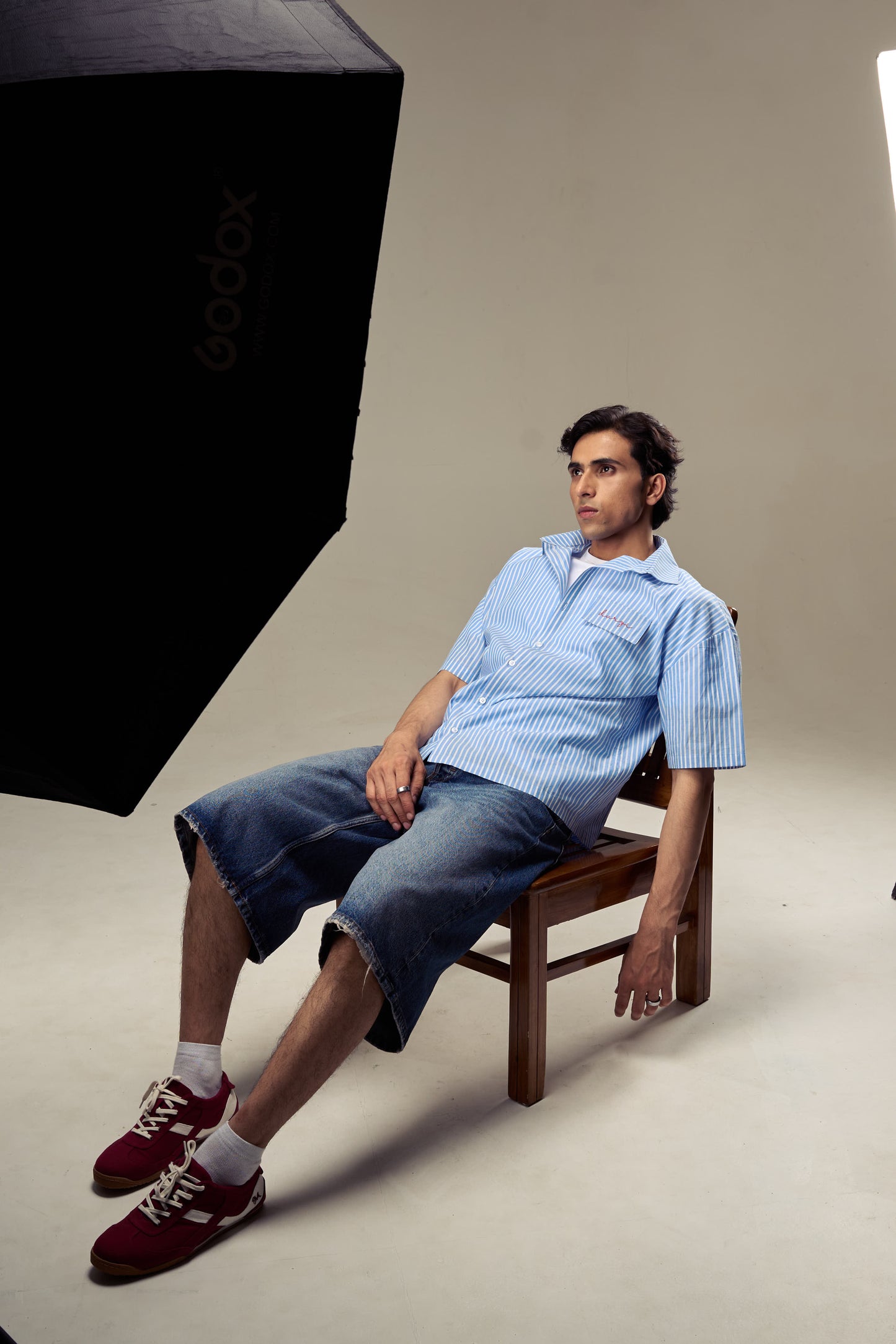 Blue Stripped Shirt Mens