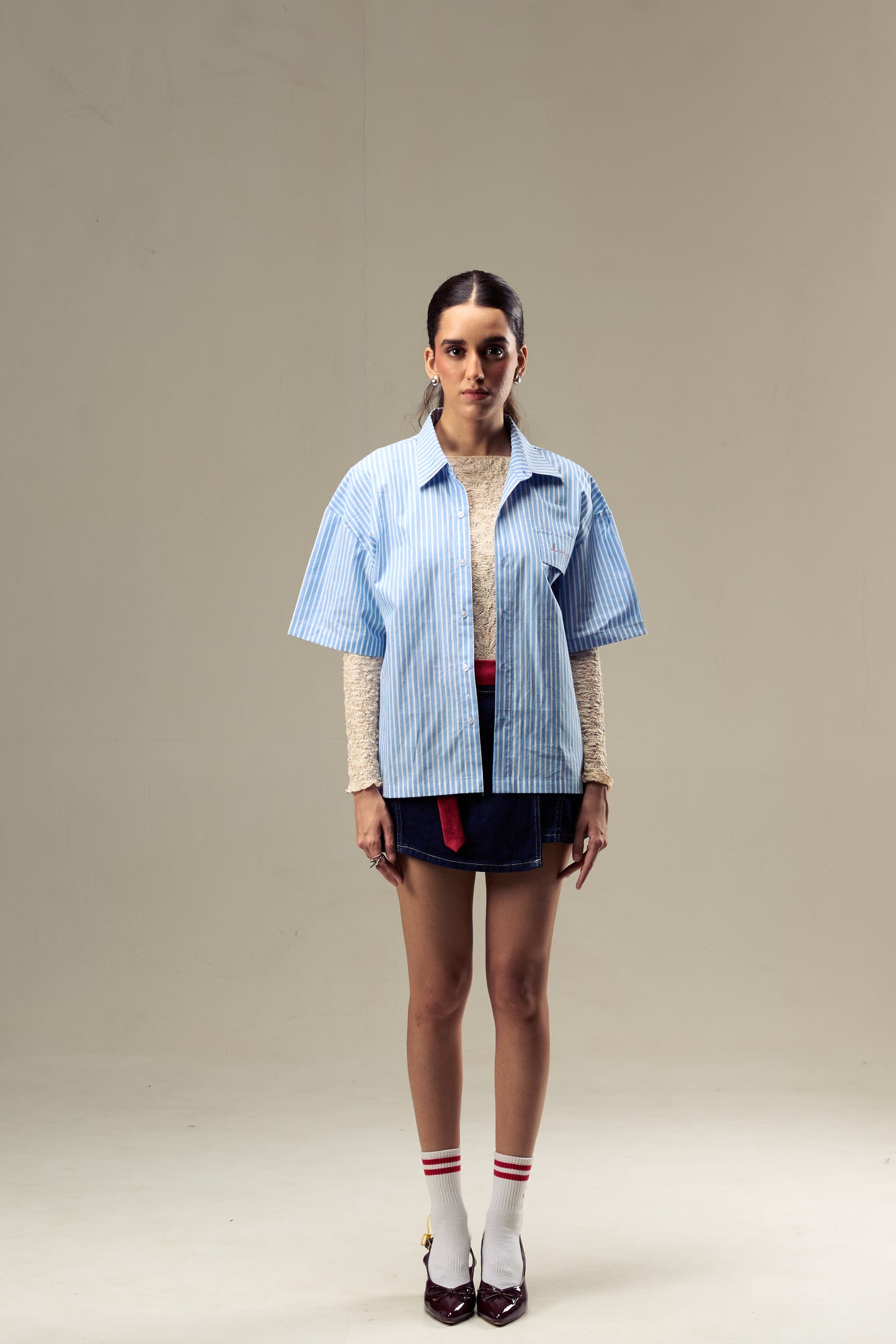 Blue Stripped Shirt Womens