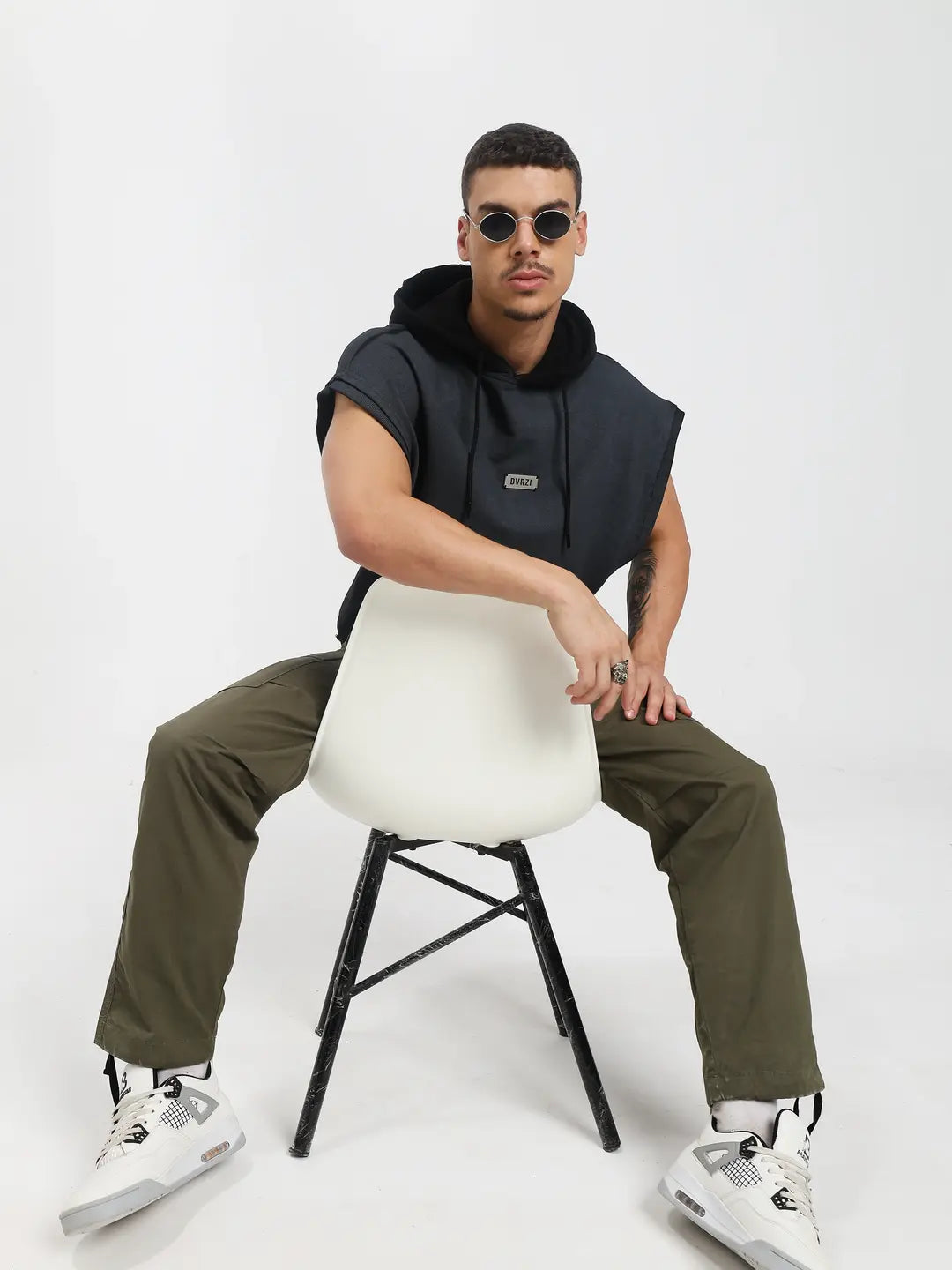 Charcoal Grey Sleeveless Hoodie