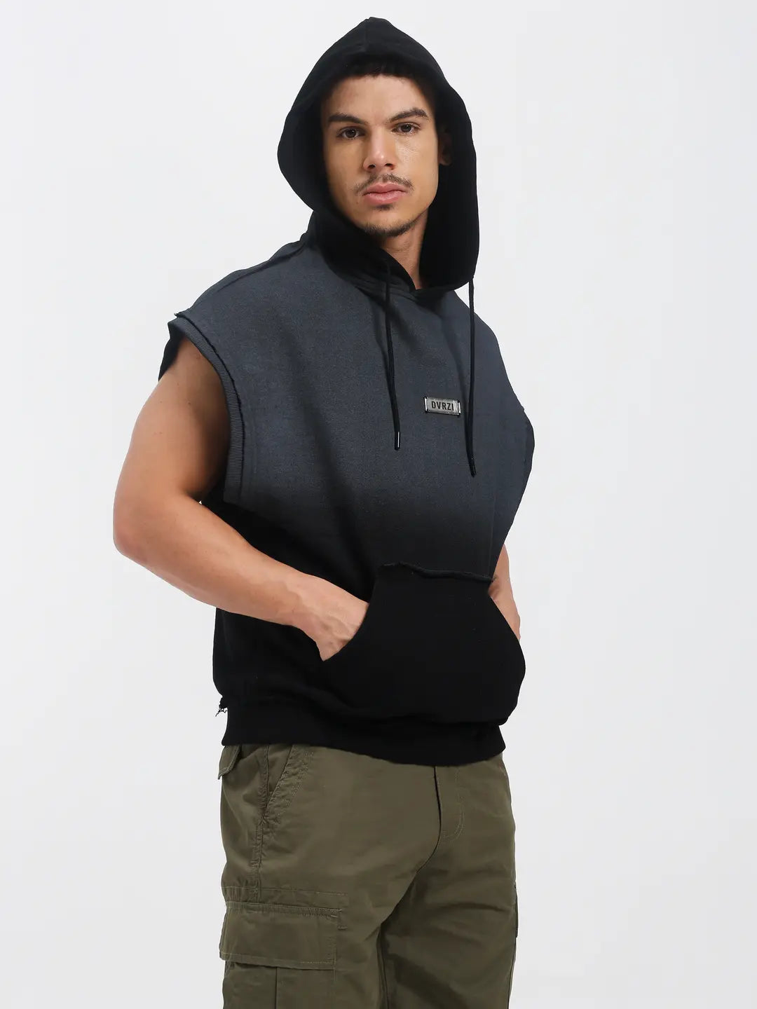 Charcoal Grey Sleeveless Hoodie