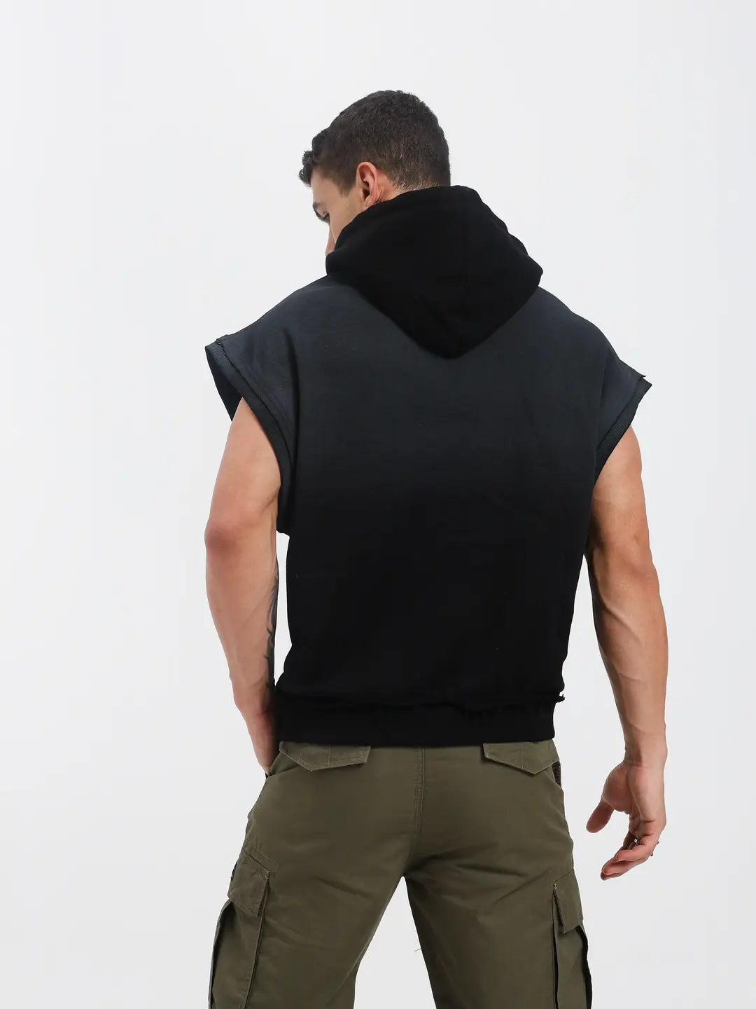 Charcoal Grey Sleeveless Hoodie
