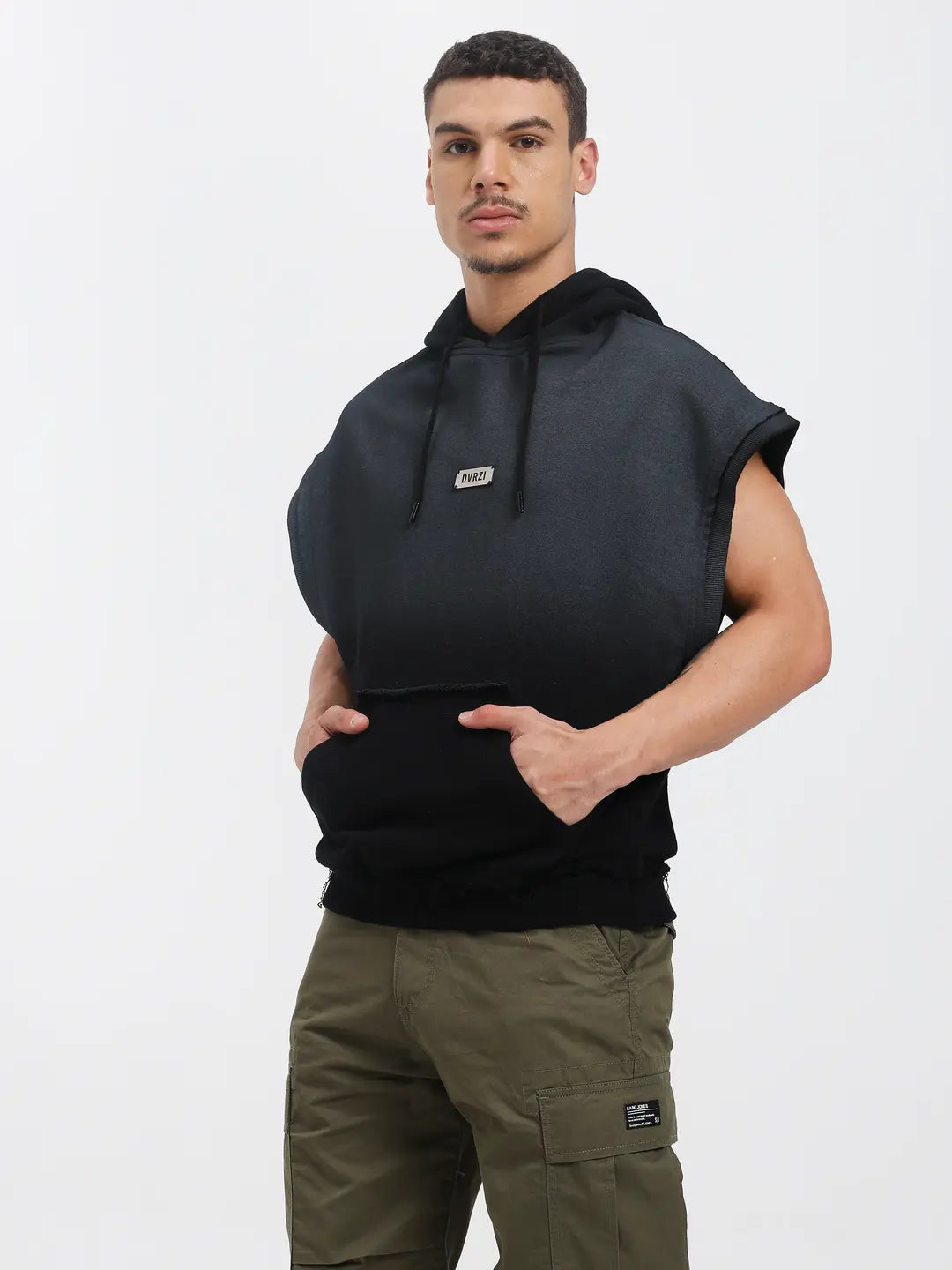 Charcoal Grey Sleeveless Hoodie