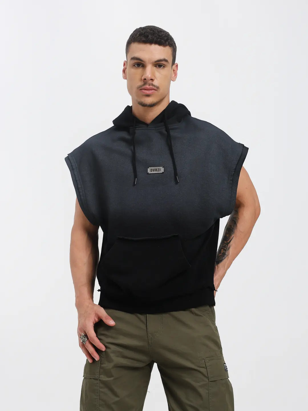 Charcoal Grey Sleeveless Hoodie