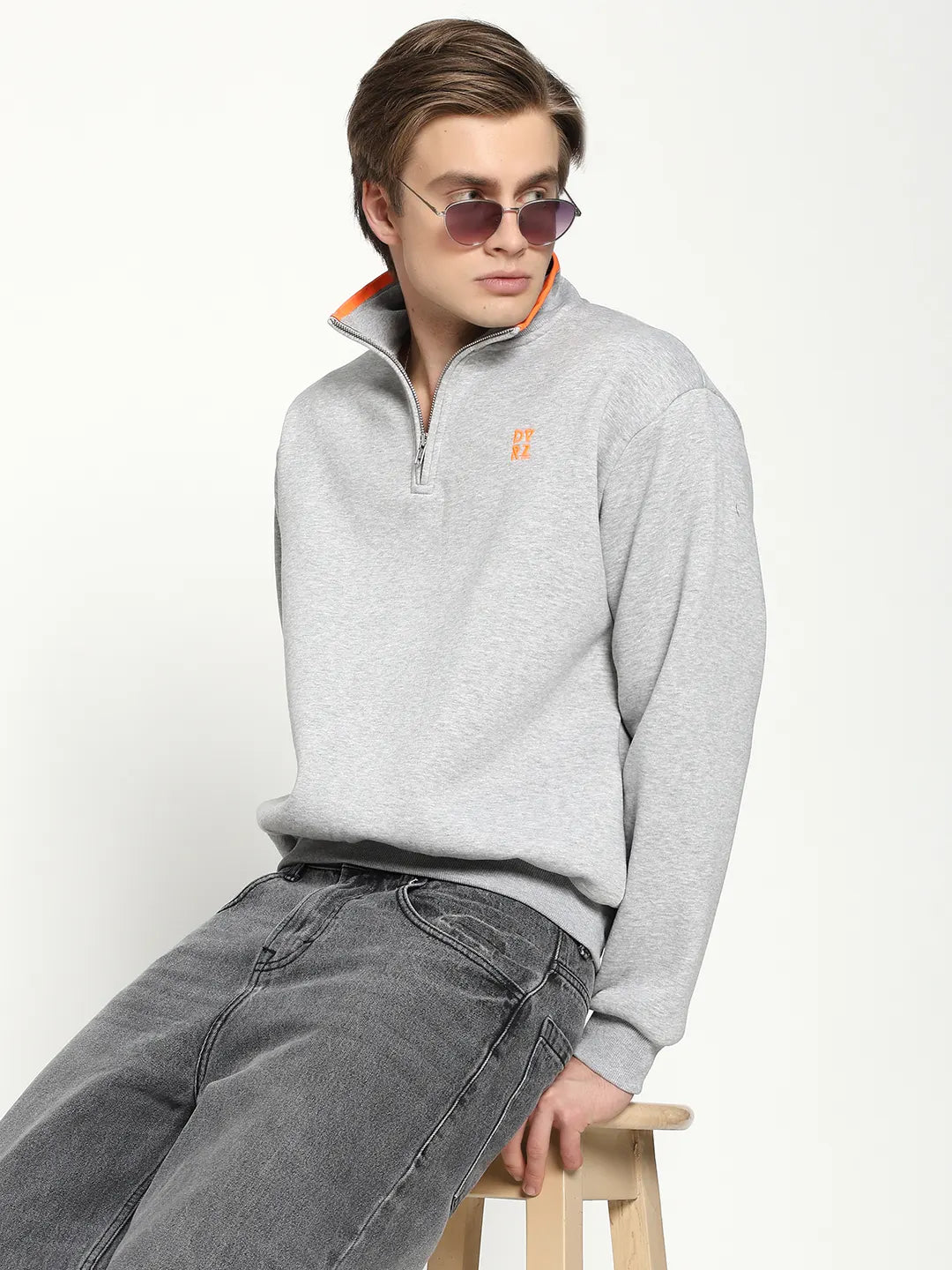 Grey Quarter Zip Sweatshirt