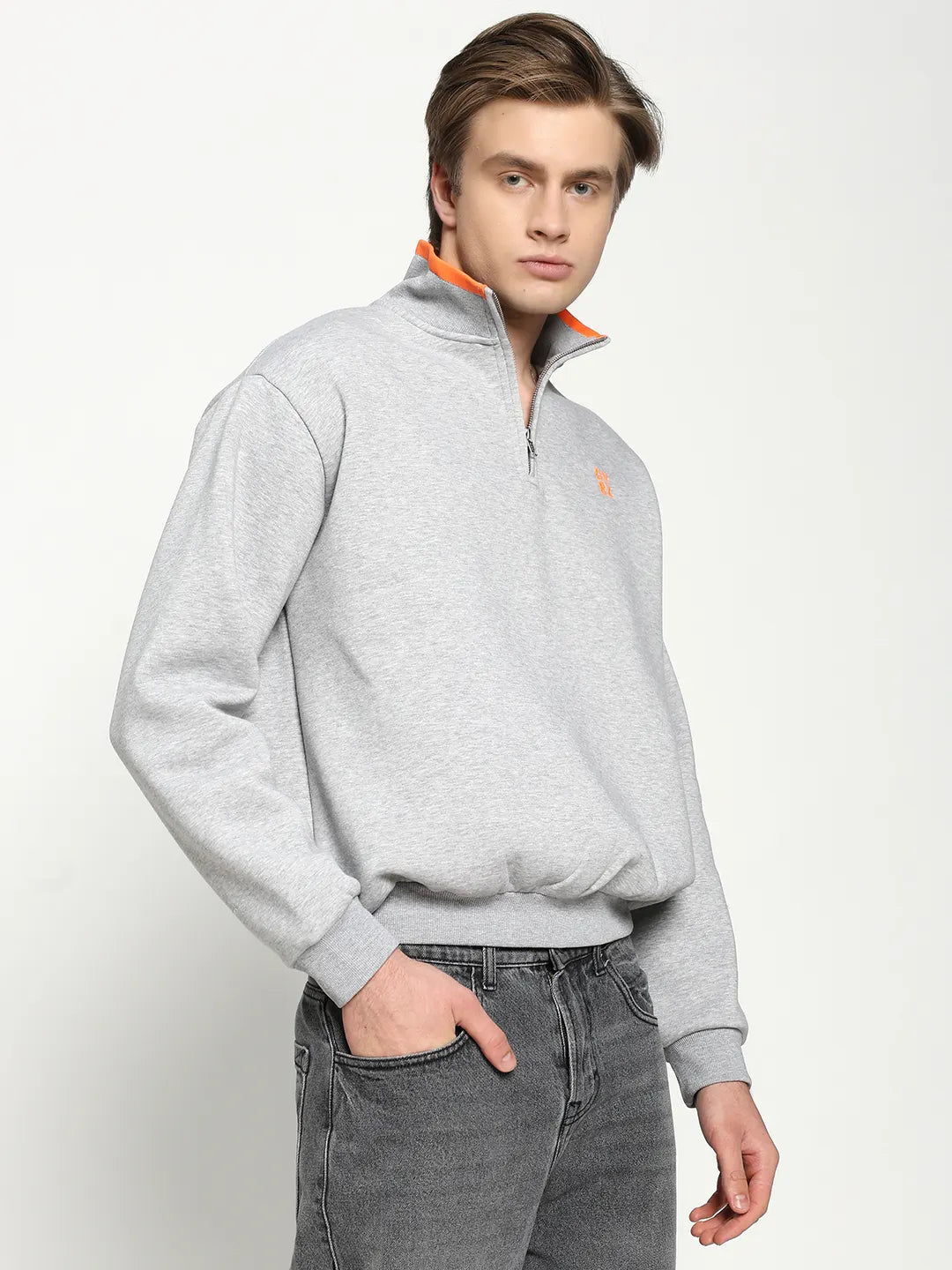 Grey Quarter Zip Sweatshirt