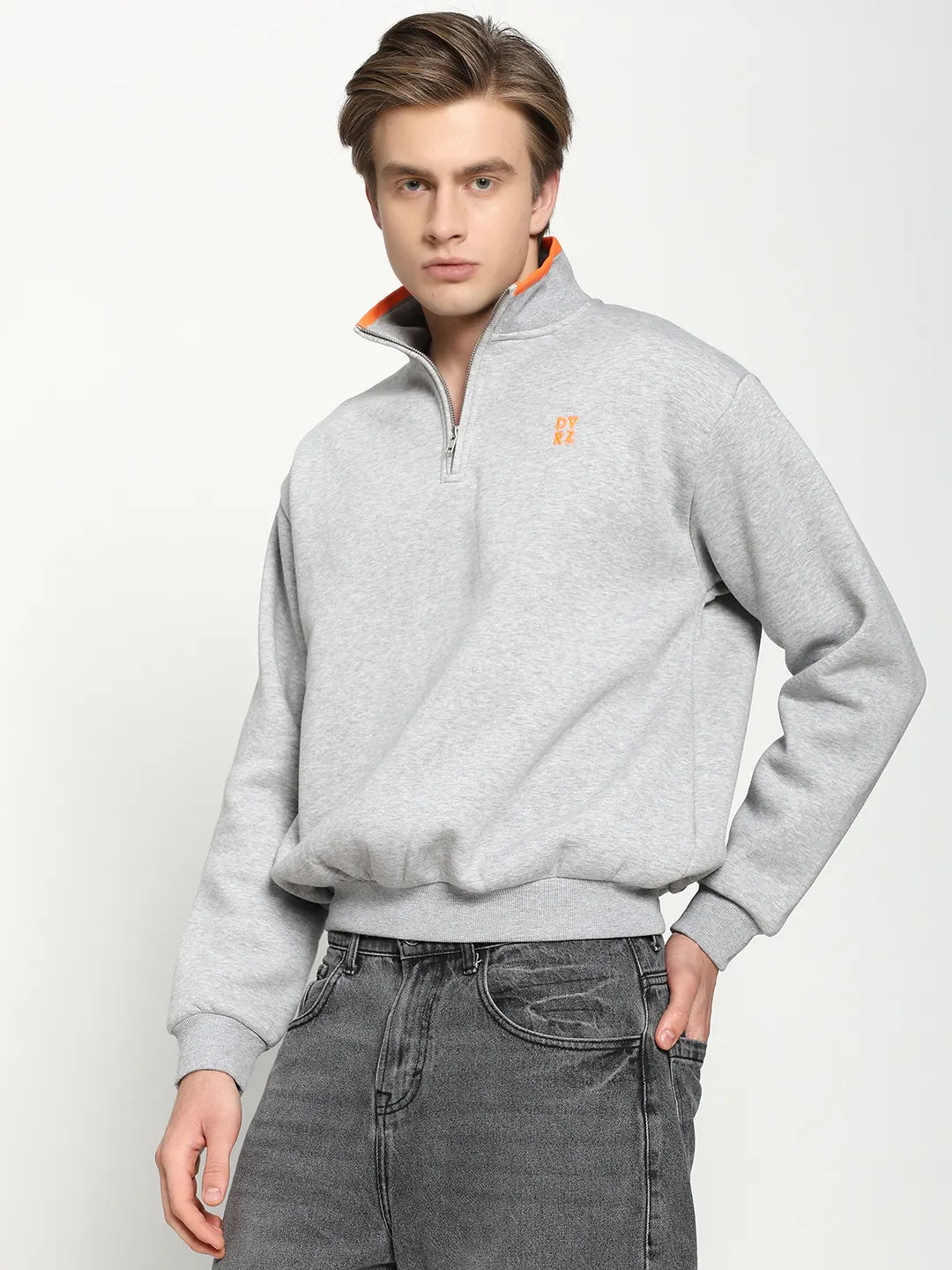 Grey Quarter Zip Sweatshirt