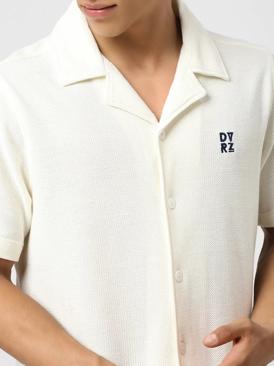 Ivory Textured Bowling Shirt