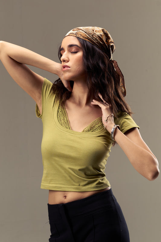 Lime Green Lace Top