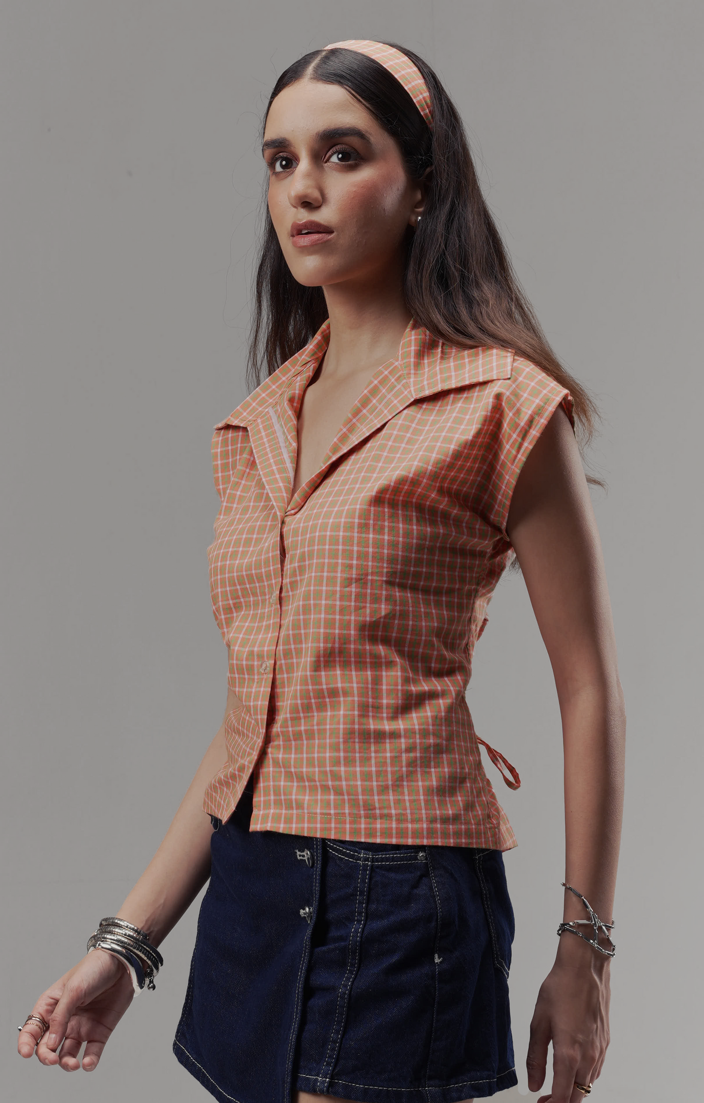 Orange Cinched Shirt