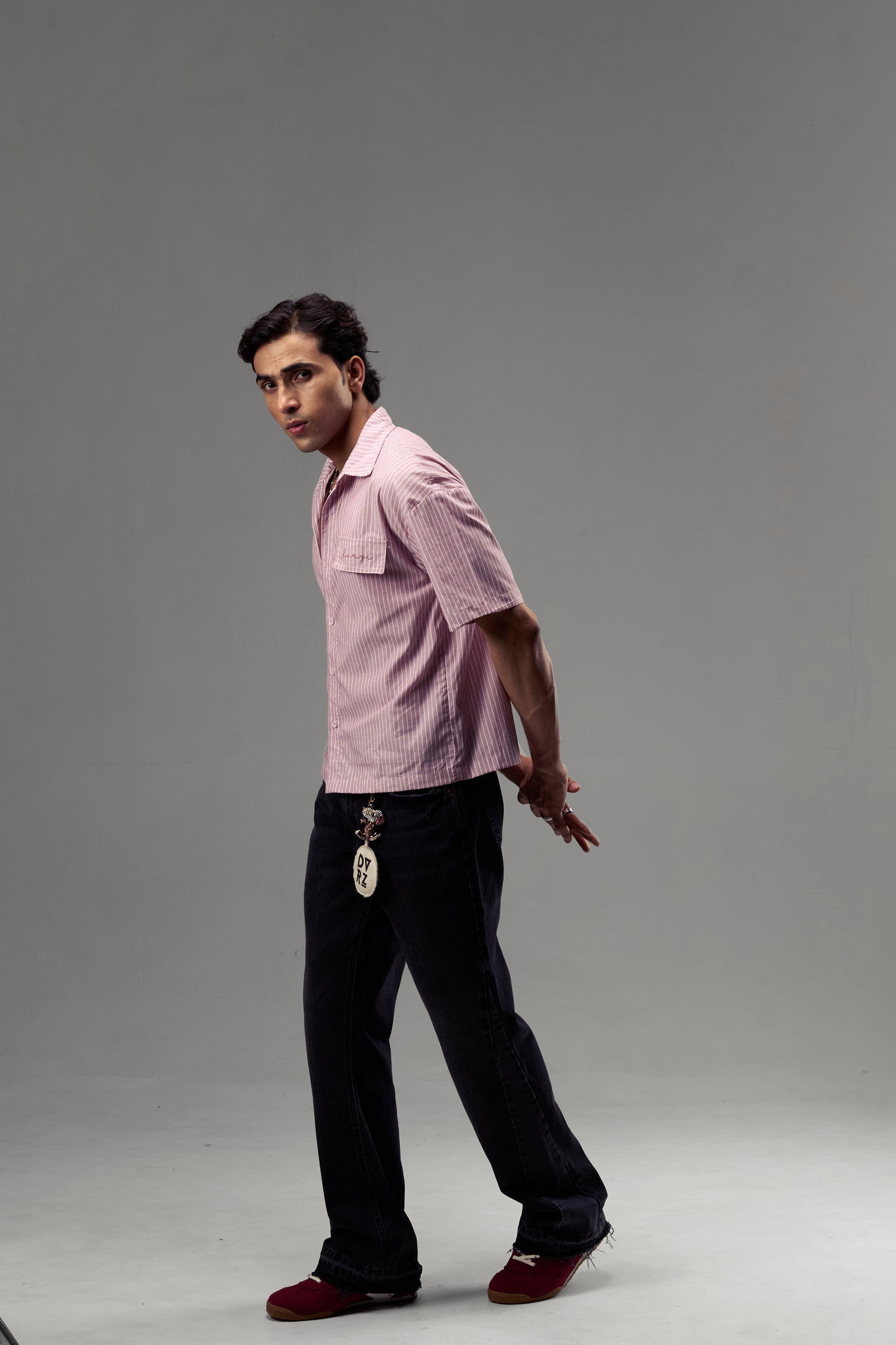 Pink Stripped Shirt Mens