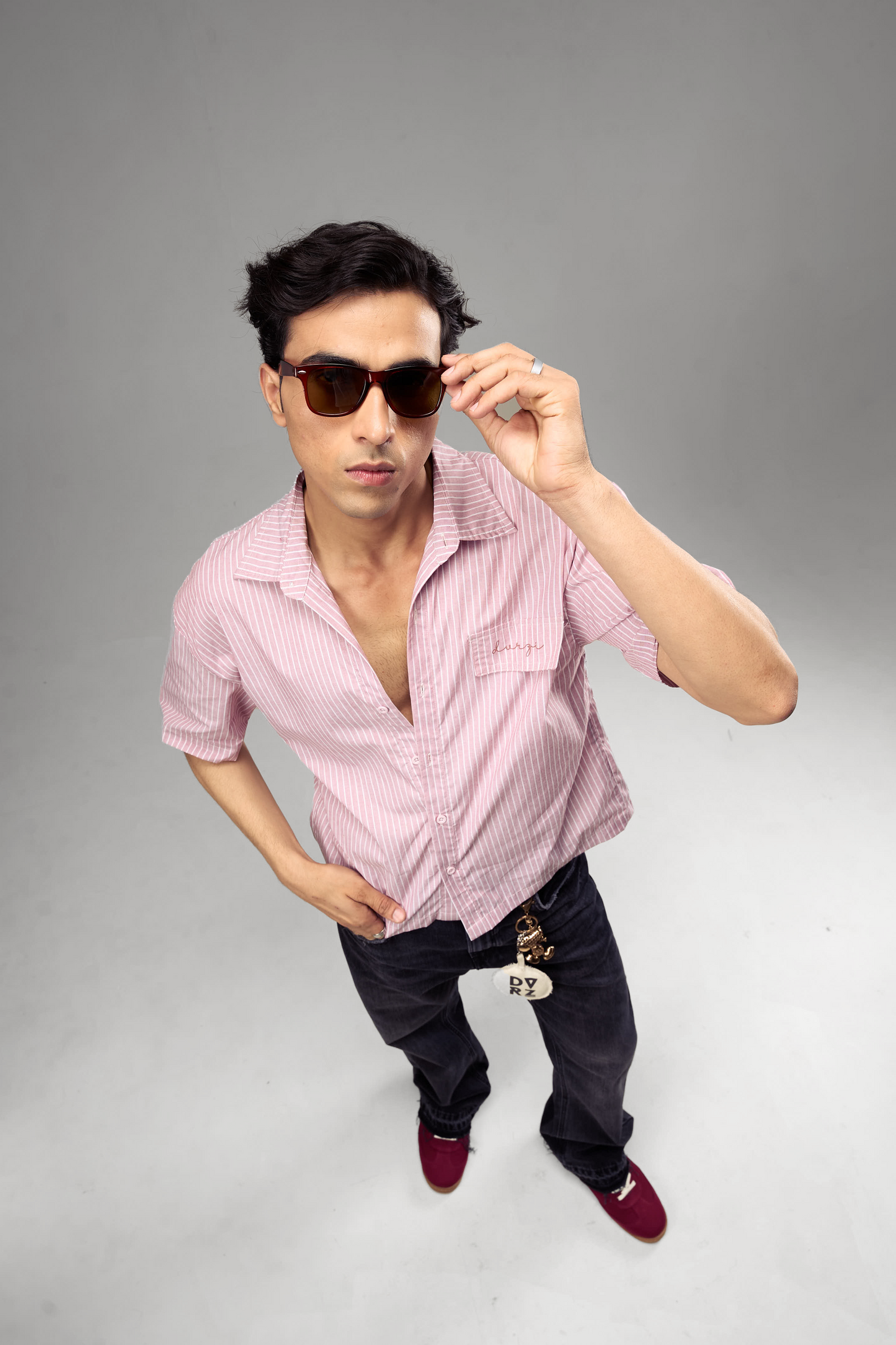 Pink Stripped Shirt Mens