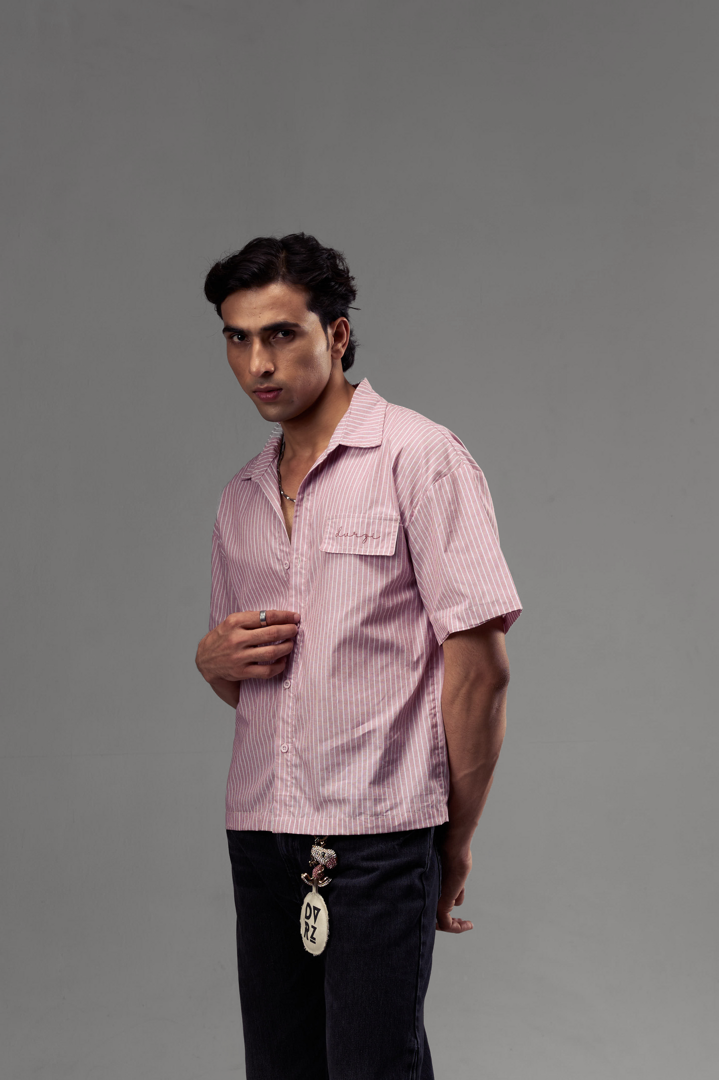 Pink Stripped Shirt Mens