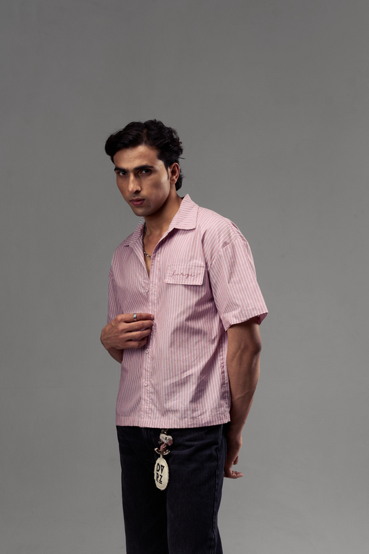 Pink Stripped Shirt Mens
