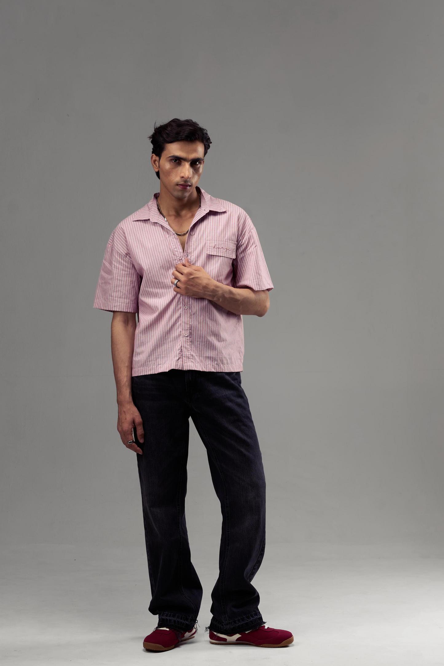 Pink Stripped Shirt Mens
