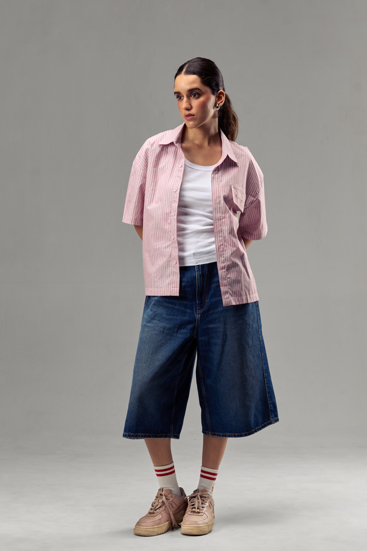Pink Stripped Shirt Womens