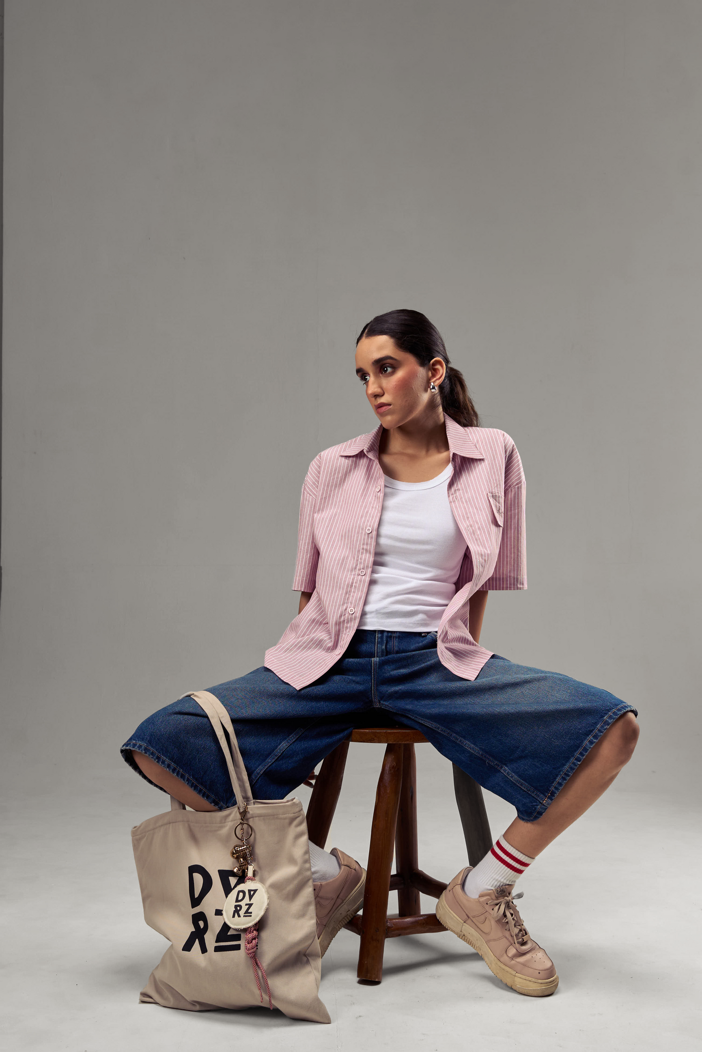 Pink Stripped Shirt Womens