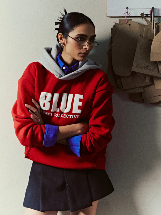 Red-Blue Hoodie Women's