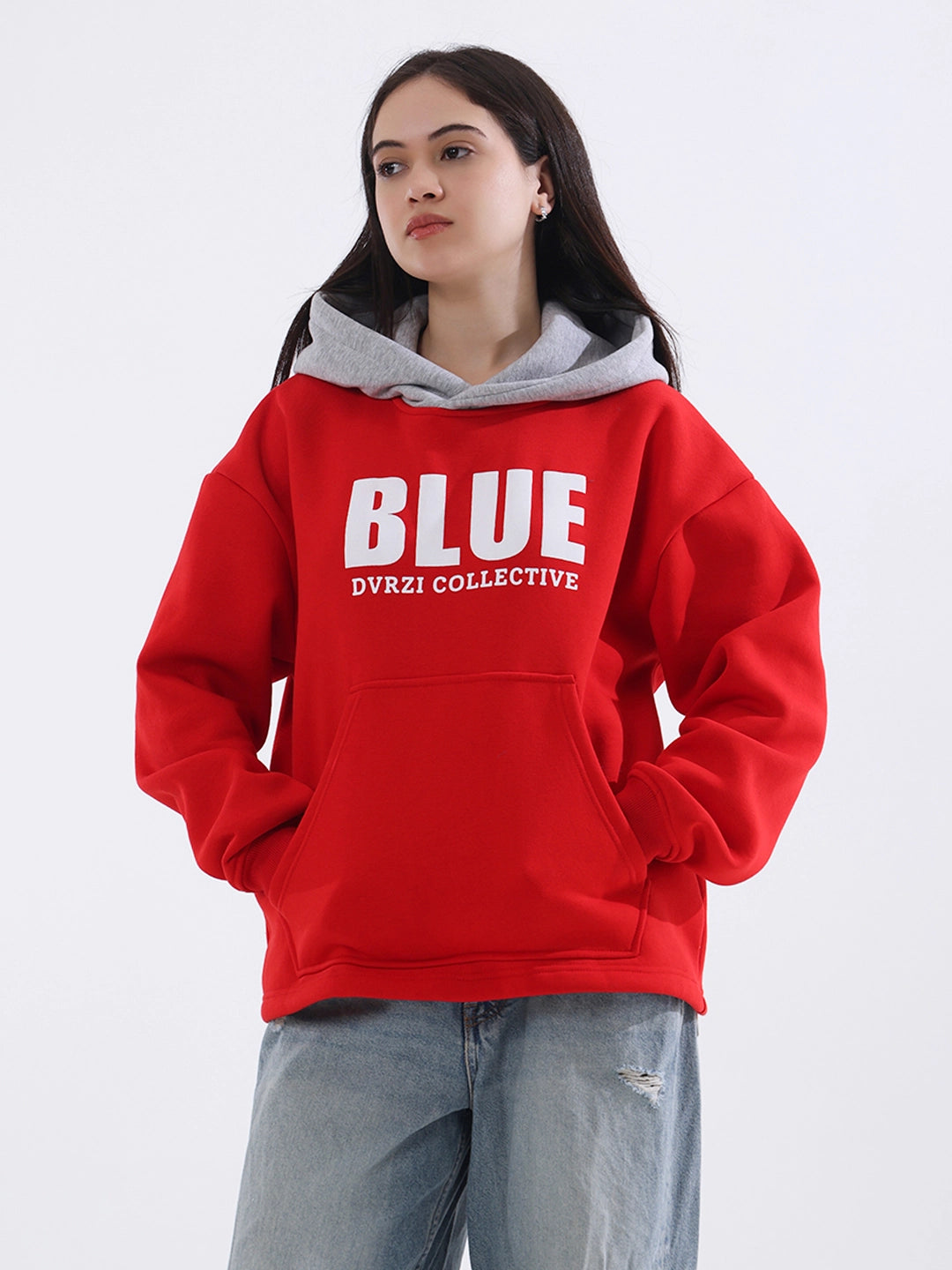 Red-Blue Hoodie Women's