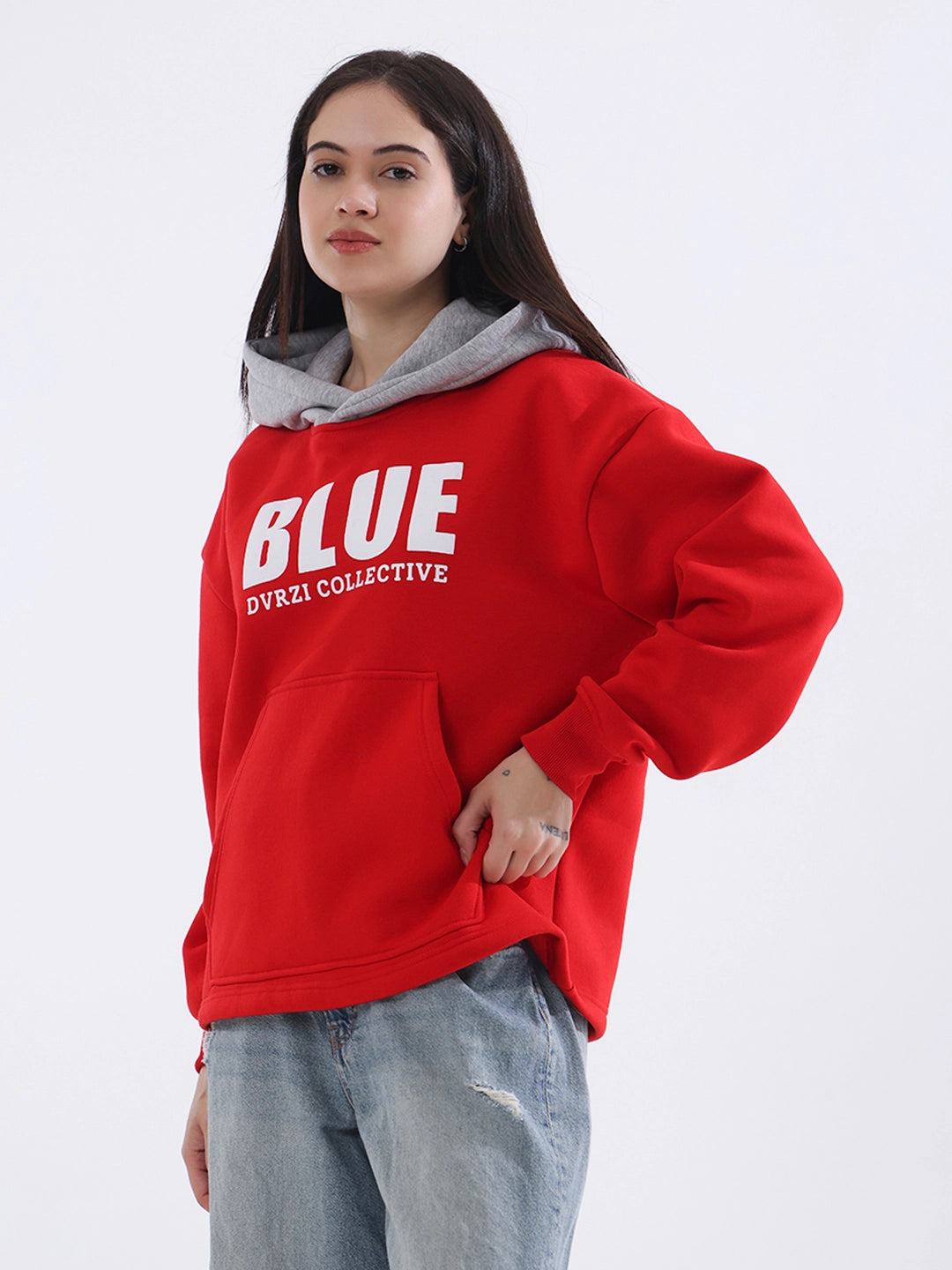 Red-Blue Hoodie Women's