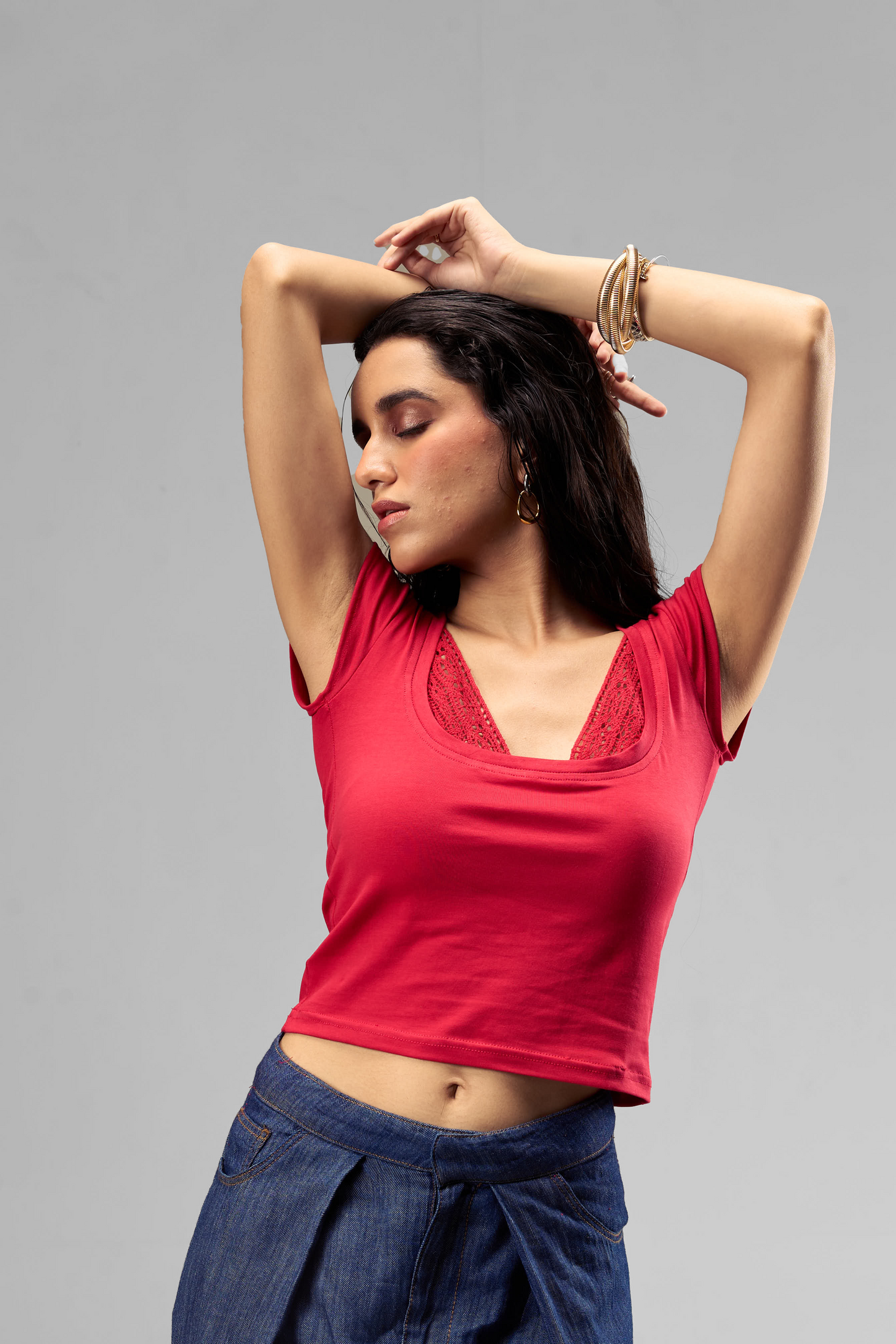 Red Lace Top