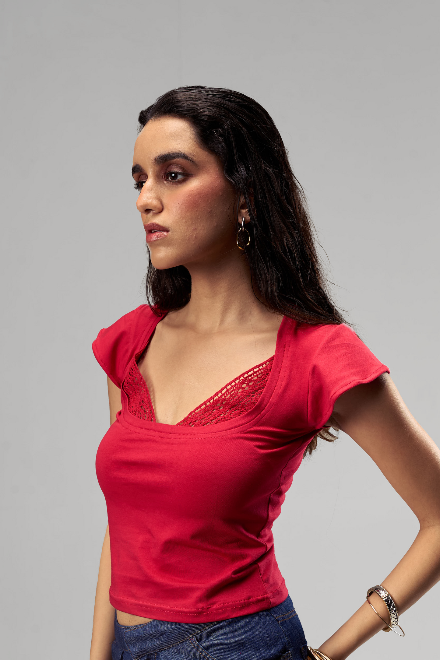 Red Lace Top