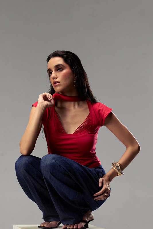 Red Lace Top