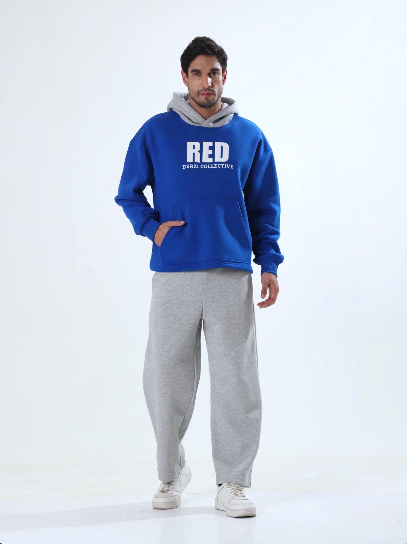 Blue-Red Hoodie Men's