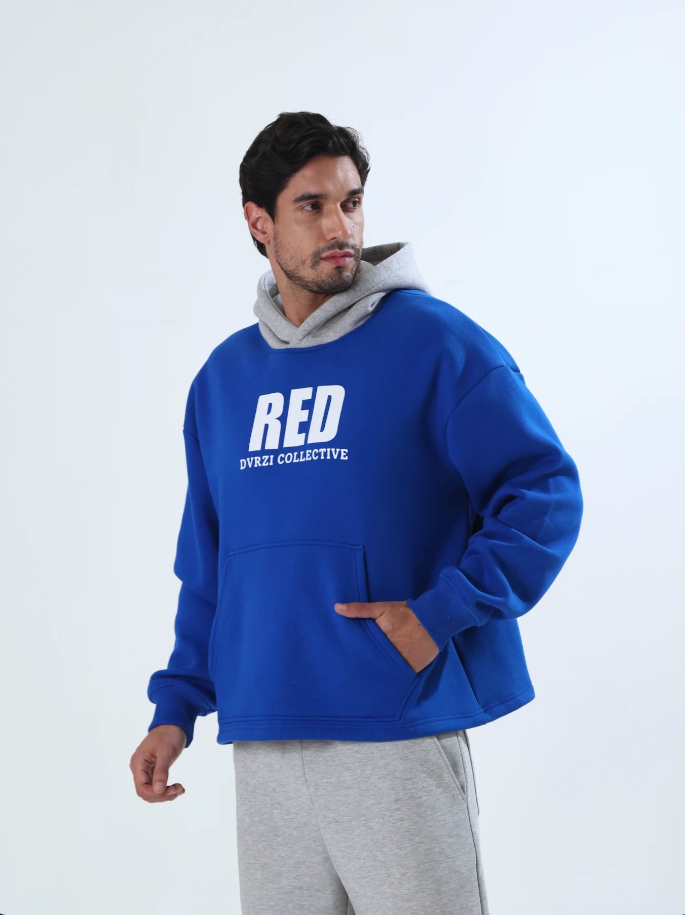 Blue-Red Hoodie Men's