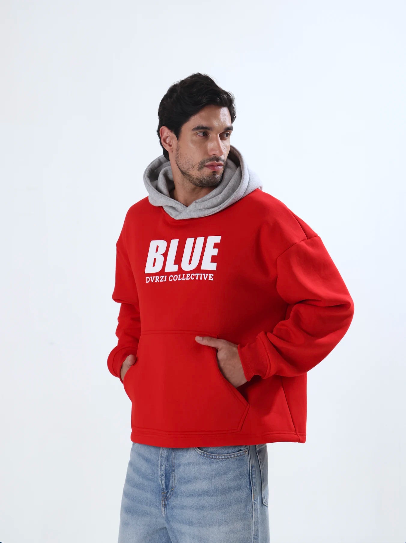 Red-Blue Hoodie Men's
