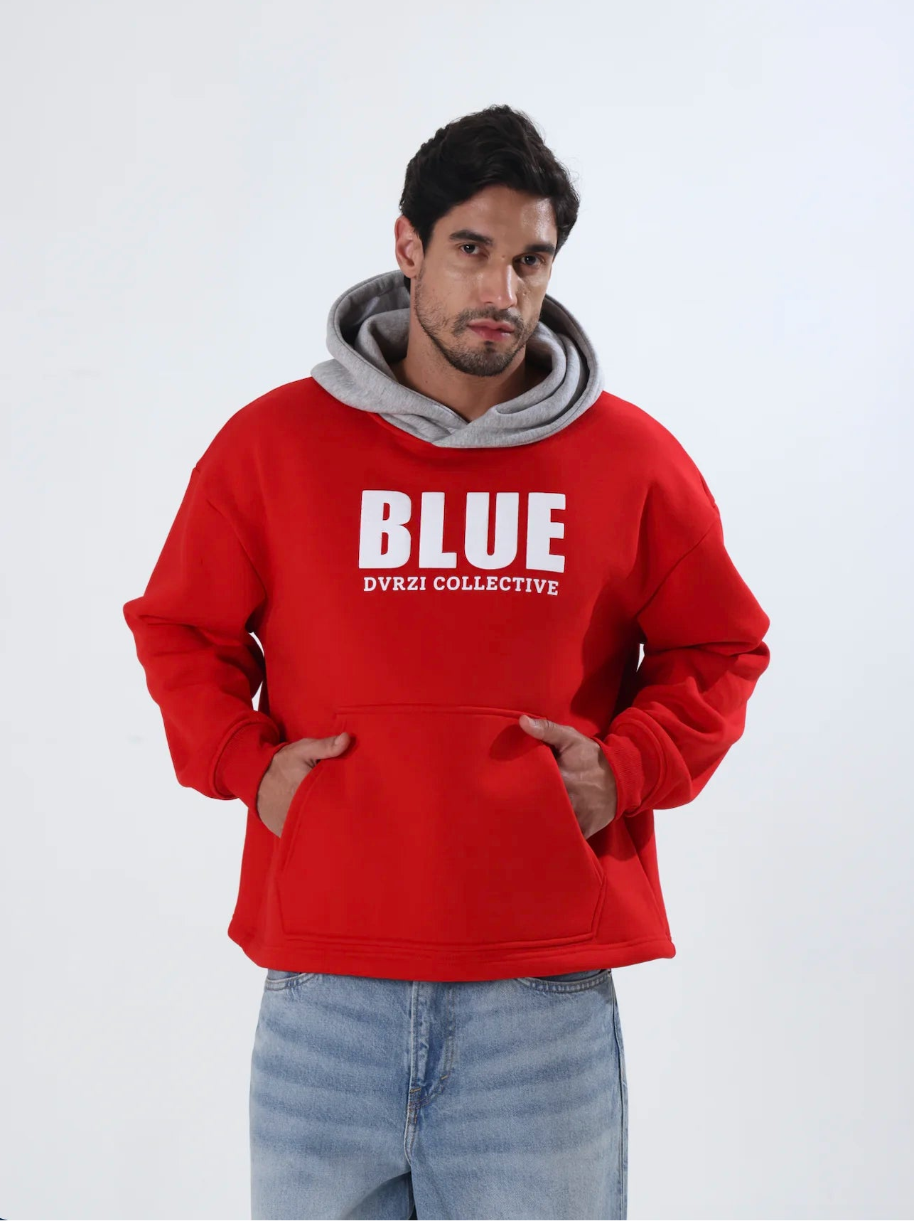 Red-Blue Hoodie Men's